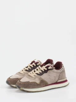 Damen MRP – Retro-Sneaker aus Veloursleder Beige