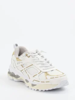 Damen MRP – Sneaker aus Kalbleder und Mesh Offwhite