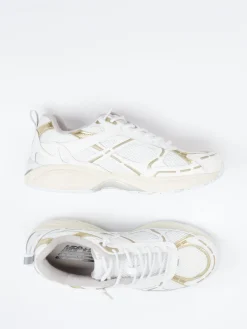 Damen MRP – Sneaker aus Kalbleder und Mesh Offwhite