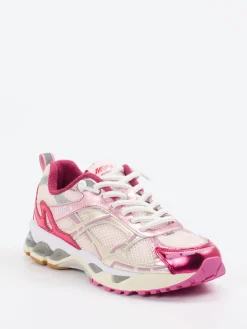 – Sneaker aus Mesh und Metallicleder Cremeweiß*MRP Sale