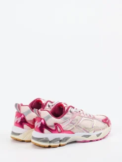 – Sneaker aus Mesh und Metallicleder Cremeweiß*MRP Sale