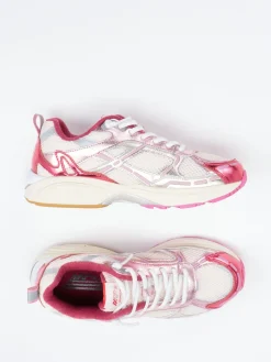 – Sneaker aus Mesh und Metallicleder Cremeweiß*MRP Sale