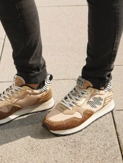 – Sneaker aus Veloursleder mit Animalprint*MRP New