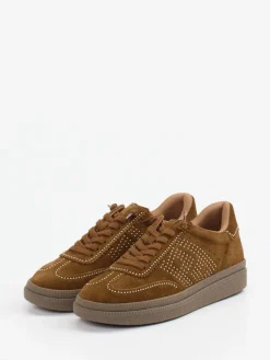 Damen MRP – Sneaker aus Veloursleder cognac