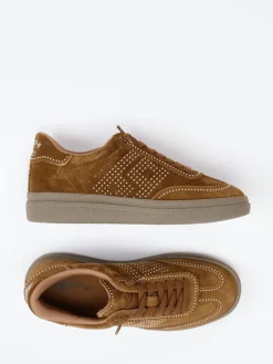 Damen MRP – Sneaker aus Veloursleder cognac