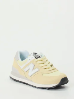 Damen New Balance – Retro-Sneaker aus Veloursleder Pastell