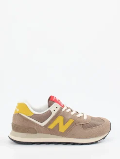 Damen New Balance – Retro-Sneaker aus Veloursleder-Mesh sand