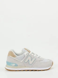 Damen New Balance – Sneaker aus Textil und Veloursleder Hell