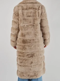 – Kunstfellmantel aus Textil in Beige*NotyZ Hot