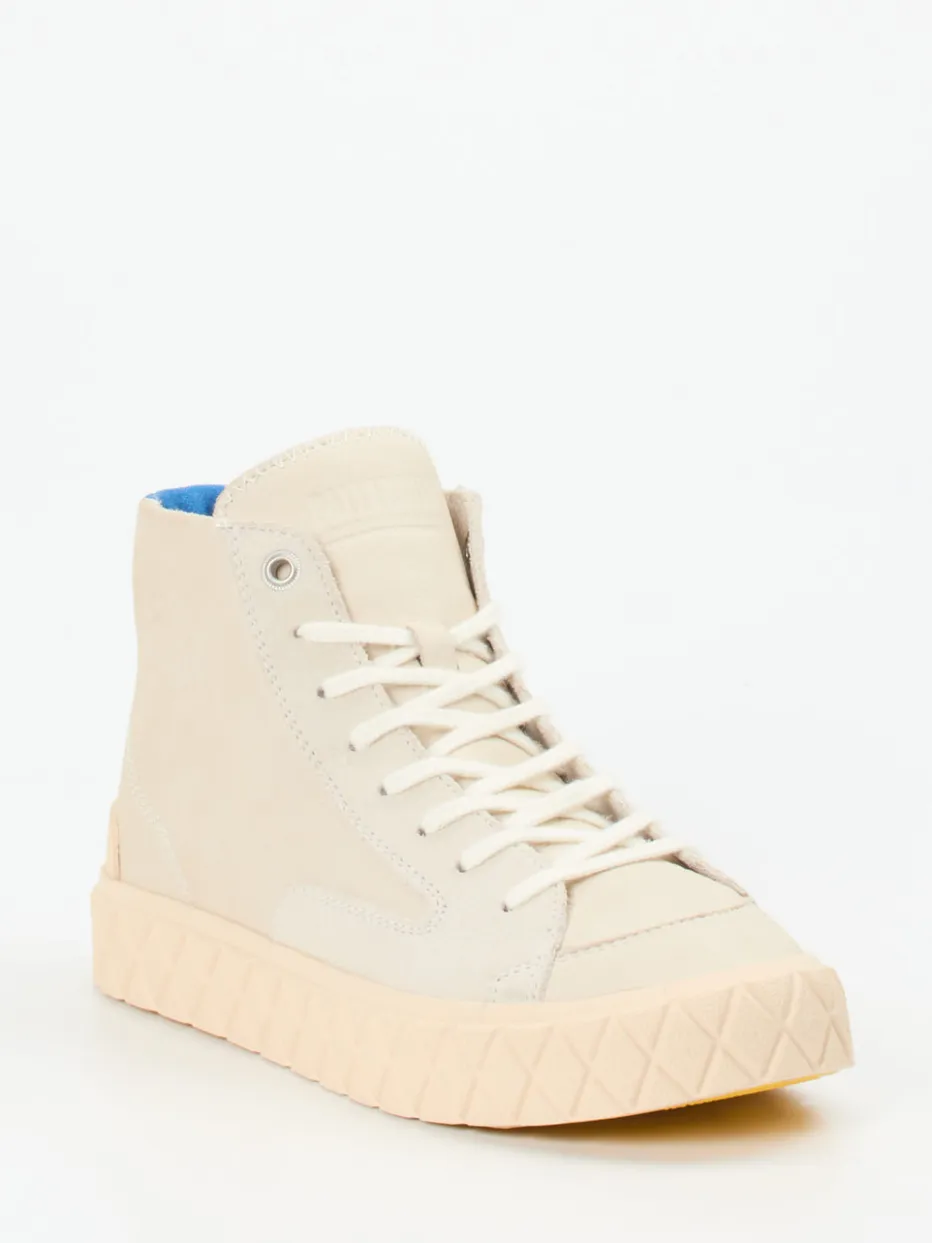Damen Palladium Unisex Palladium – High-Top Sneaker aus Veloursleder creme