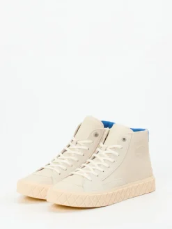 Damen Palladium Unisex Palladium – High-Top Sneaker aus Veloursleder creme