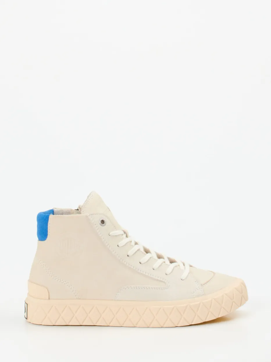 Damen Palladium Unisex Palladium – High-Top Sneaker aus Veloursleder creme