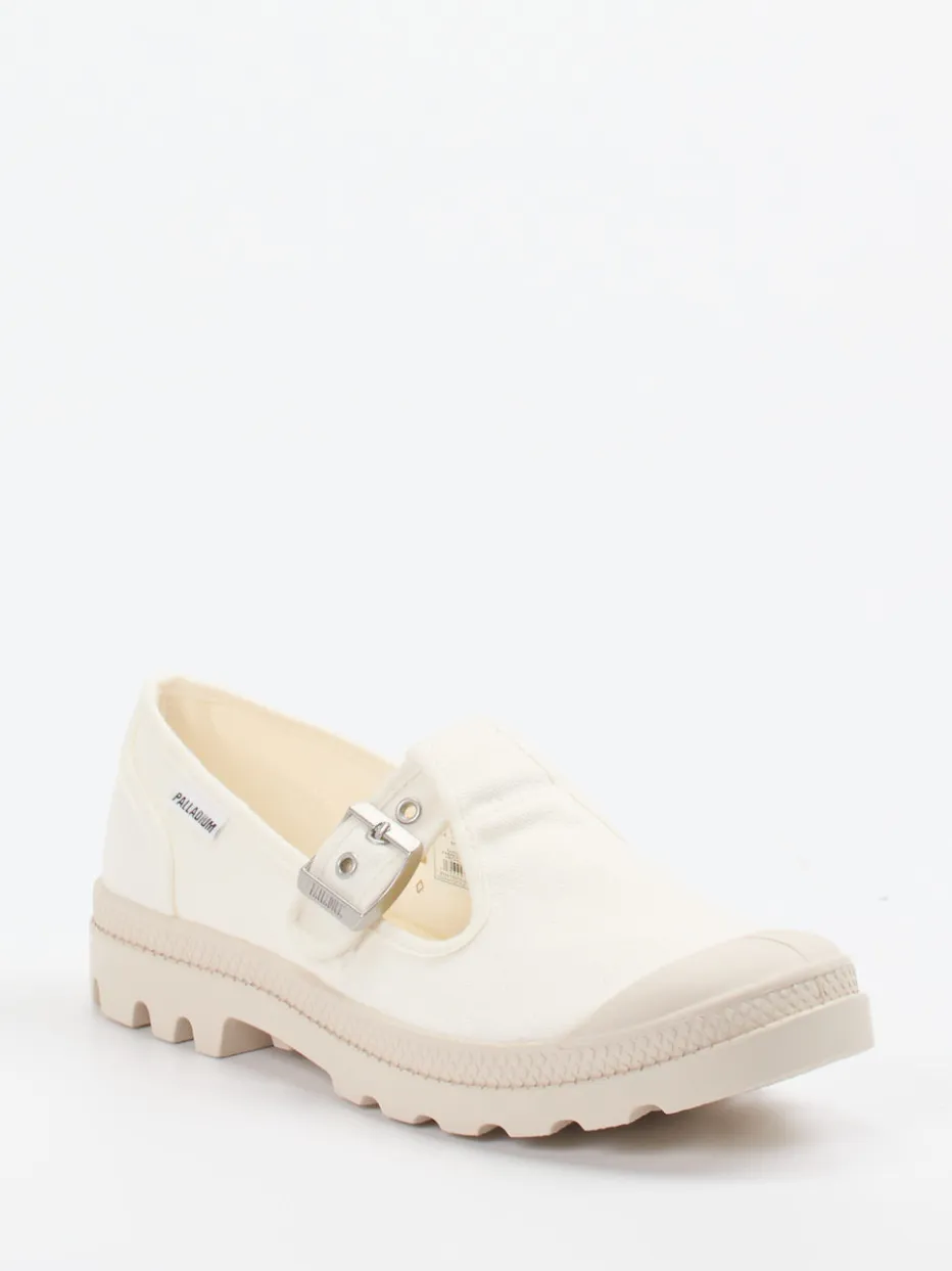 Damen Palladium – Mary Jane Sneaker aus Canvas creme