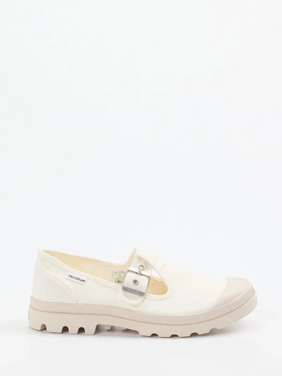 Damen Palladium – Mary Jane Sneaker aus Canvas creme