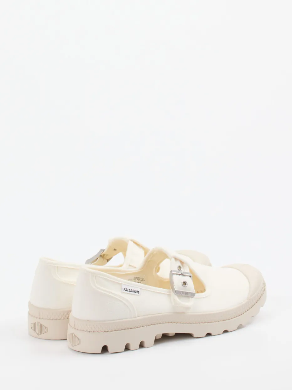 Damen Palladium – Mary Jane Sneaker aus Canvas creme