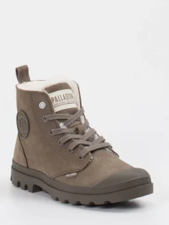 Damen Palladium Unisex Palladium – Schnürboots aus Veloursleder schlamm
