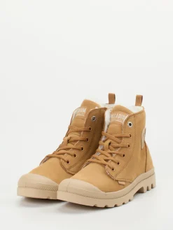 Damen Palladium – Schnürboots aus Nubukleder camel