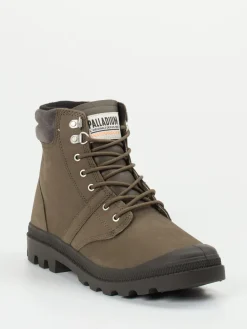 Palladium – Schnürboots aus Nubukleder oliv*Palladium Herren Sale