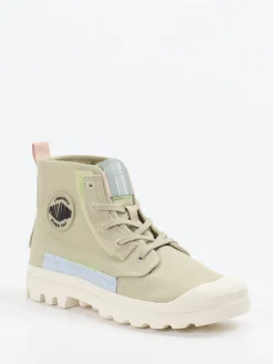Damen Palladium – Schnürboots aus Canvas in Sandbeige