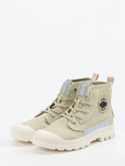 Damen Palladium – Schnürboots aus Canvas in Sandbeige