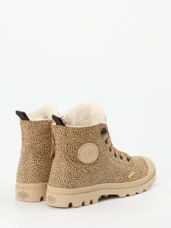 Damen Palladium – Schnürboots aus Nubukleder beige