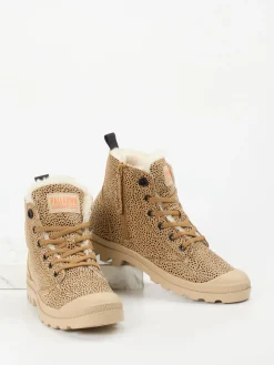 Damen Palladium – Schnürboots aus Nubukleder beige