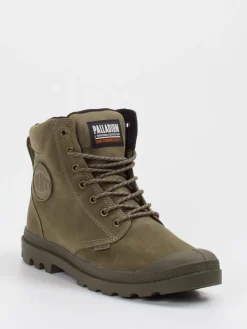 Palladium – Schnürboots aus Leder Oliv*Palladium Herren
