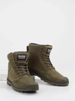 Palladium – Schnürboots aus Leder Oliv*Palladium Herren