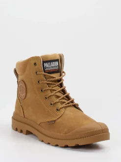 Herren Palladium Herren Palladium – Schnürboots aus Nubukleder honig