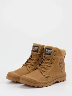 Herren Palladium Herren Palladium – Schnürboots aus Nubukleder honig