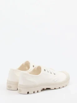 Damen Palladium – Schnürschuhe aus Canvas in Off-White