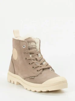 Damen Palladium – Stiefelette aus Nubukleder in Taupe