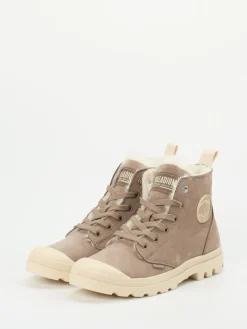 Damen Palladium – Stiefelette aus Nubukleder in Taupe