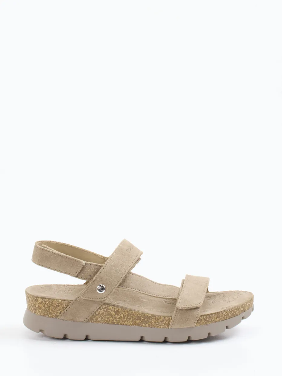 Damen Panama Jack – Keilsandalette aus Veloursleder taupe