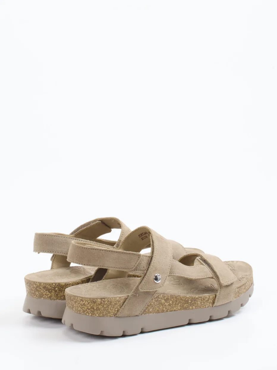 Damen Panama Jack – Keilsandalette aus Veloursleder taupe