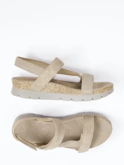 Damen Panama Jack – Keilsandalette aus Veloursleder taupe