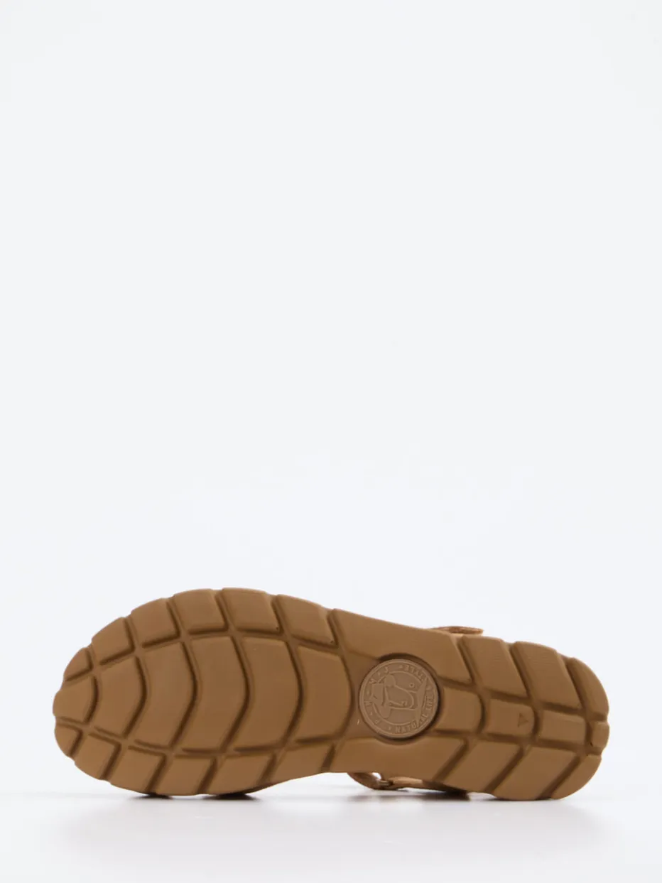 Damen Panama Jack – Keilsandalette aus Veloursleder cognac