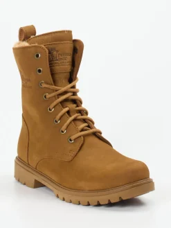 Damen Panama Jack – Schnürstiefelette aus Nubukleder cognac