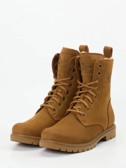 Damen Panama Jack – Schnürstiefelette aus Nubukleder cognac