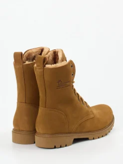Damen Panama Jack – Schnürstiefelette aus Nubukleder cognac