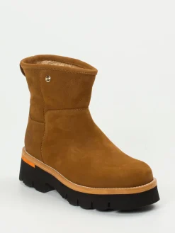 Damen Panama Jack – Stiefeletten aus Nubukleder cognacfarben