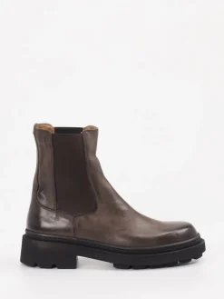 – Chelsea Boots aus Leder in Schlammgrau*Pantanetti Sale
