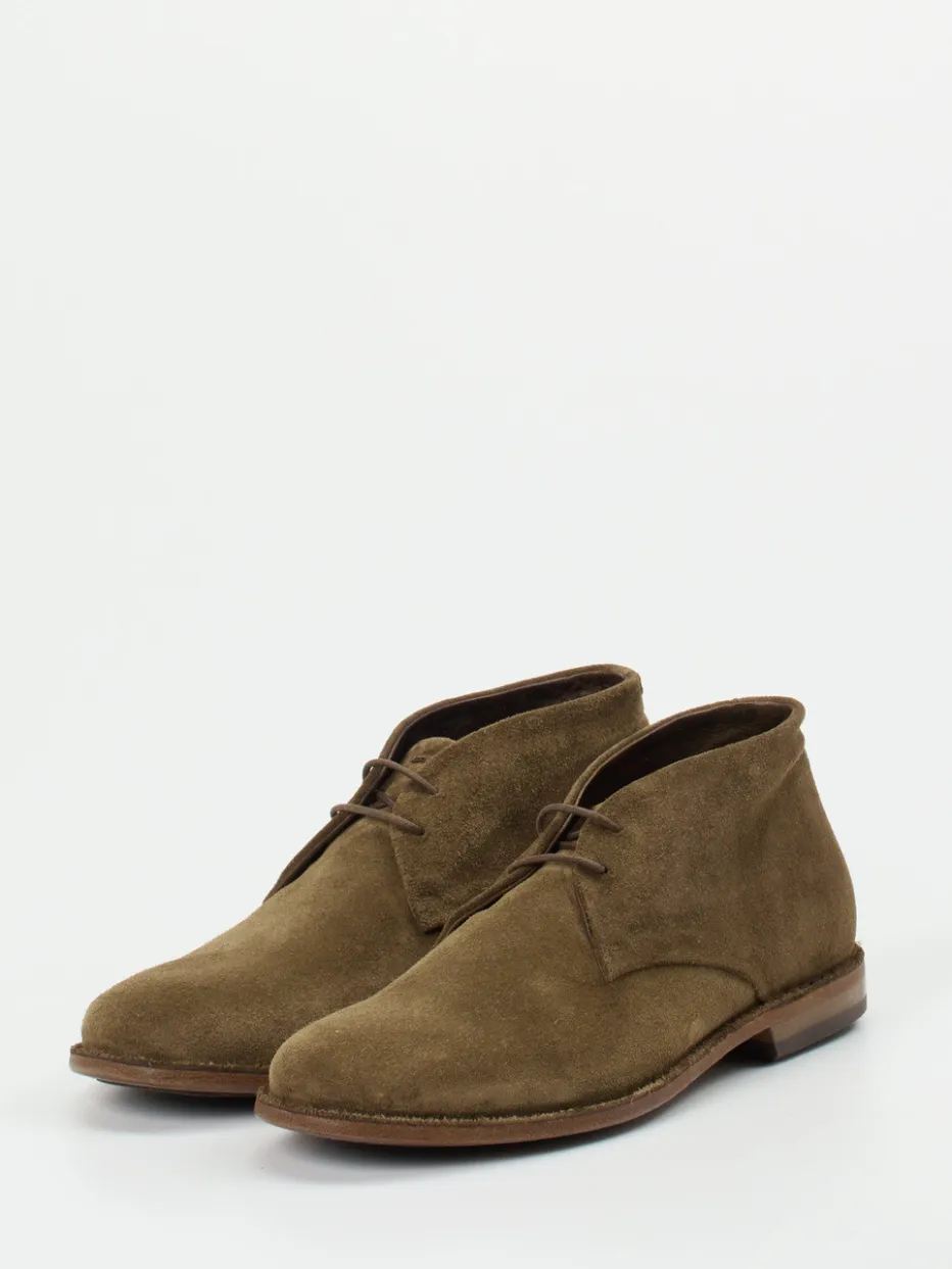Damen Pantanetti – Desert Boots aus Veloursleder olivbraun