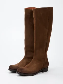 – Kniehohe Stiefel aus Veloursleder*Pantanetti Clearance