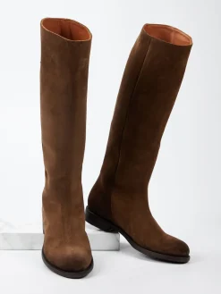 – Kniehohe Stiefel aus Veloursleder*Pantanetti Clearance