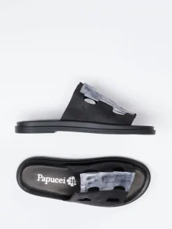 – Slides aus Känguruleder in Metallic*Papucei Outlet