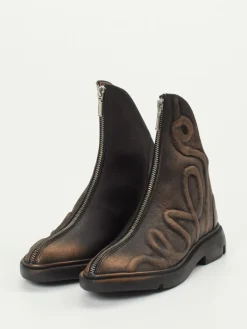 – Stiefeletten aus Metallic-Kalbleder bronzebraun*Papucei Clearance