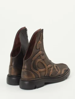 – Stiefeletten aus Metallic-Kalbleder bronzebraun*Papucei Clearance