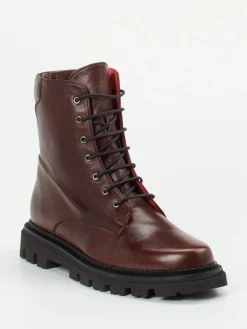 Damen Pas de Rouge – Schnürboots aus Lammleder Dunkel