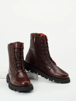 Damen Pas de Rouge – Schnürboots aus Lammleder Dunkel